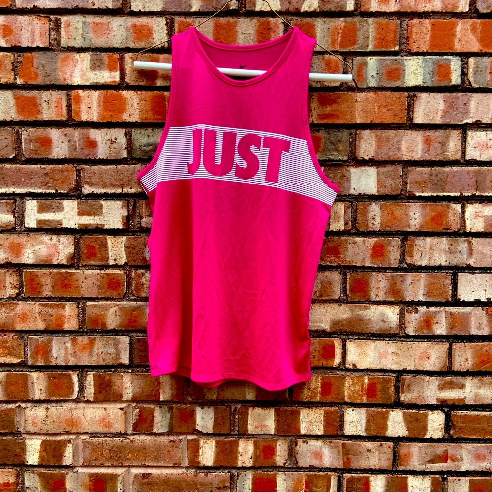 NIKE hot pink fuschia ‘just do it’ 80s style tank top